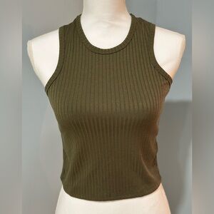 Love J Olive Ribbed Tank Top